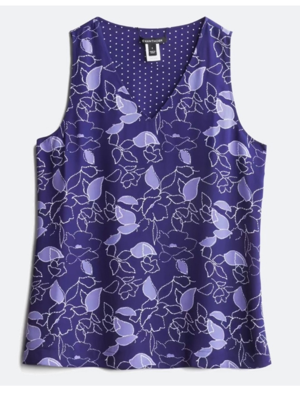 NWOT 41 Hawthorn Floral/Solid V-Neck Reversible Tank